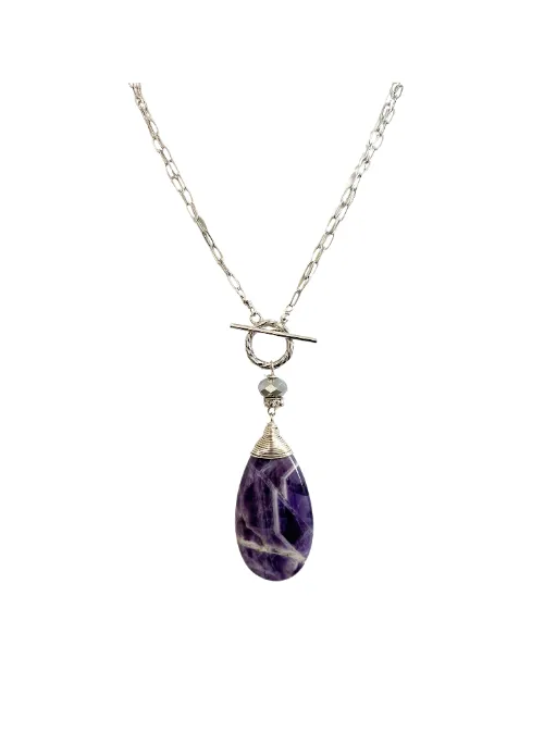 2 Way Amethyst Silver Necklace