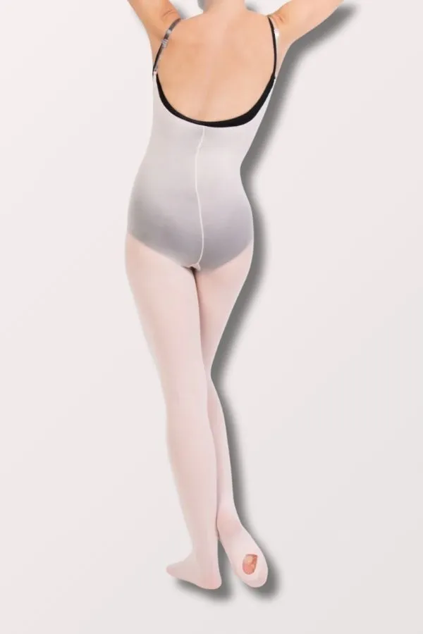 Adult Convertible Body Tight with Adjustable Clear Straps - Theatrical Pink