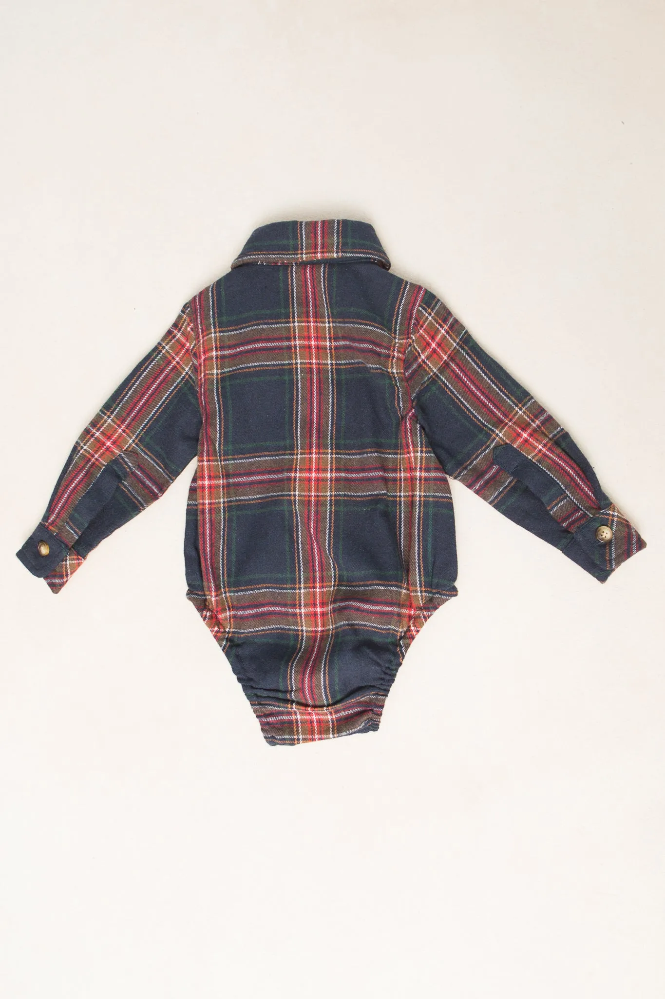 Baby Boys John Shirt in Madeline Navy Plaid - FINAL SALE