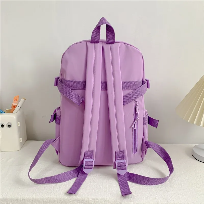 Back to school backpack Cute  Muti-Pocket Nylon Bag Backpacks For Teenage Girls Fashion College Student Back Pack Mochila Feminina