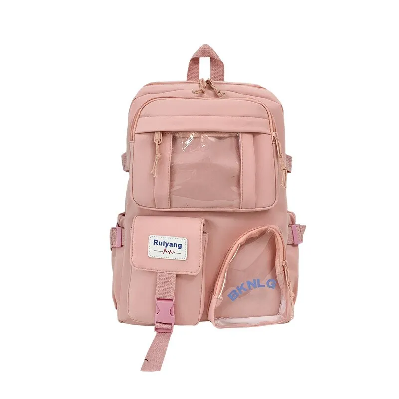 Back to school backpack Cute  Muti-Pocket Nylon Bag Backpacks For Teenage Girls Fashion College Student Back Pack Mochila Feminina