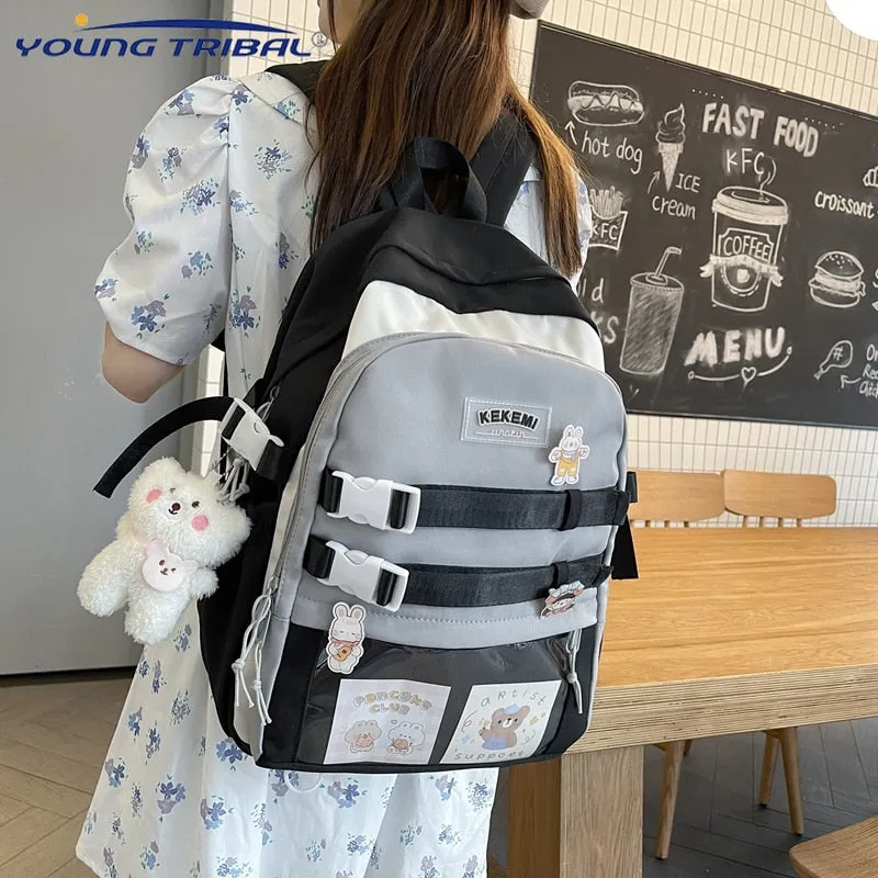 Back to school backpack Japanese Large Capacity Kawaii High Kwaii Student Macaron Schoolbag For Teenager Girls Laptop Travel Backpacks