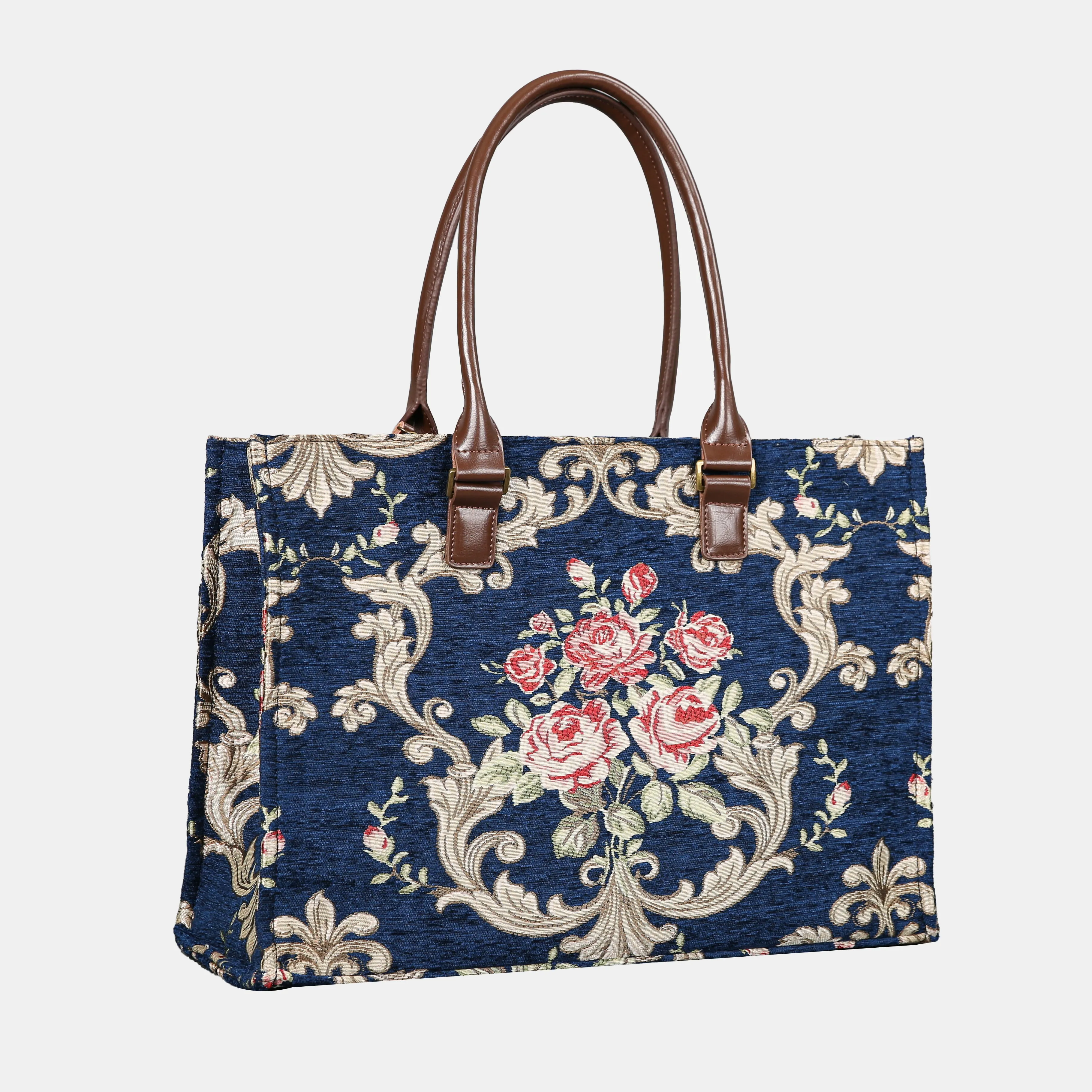 Baroque Garden Blue Laptop Work Tote