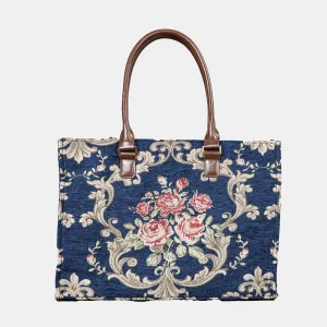 Baroque Garden Blue Laptop Work Tote