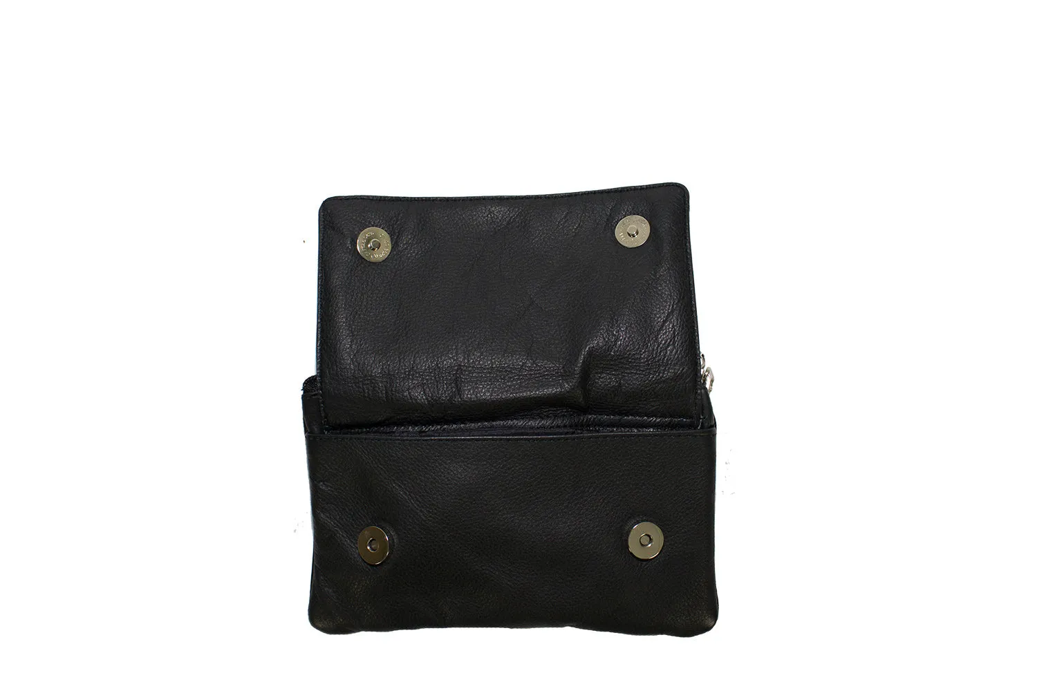 Black Naked Cowhide Leather Belt Bag