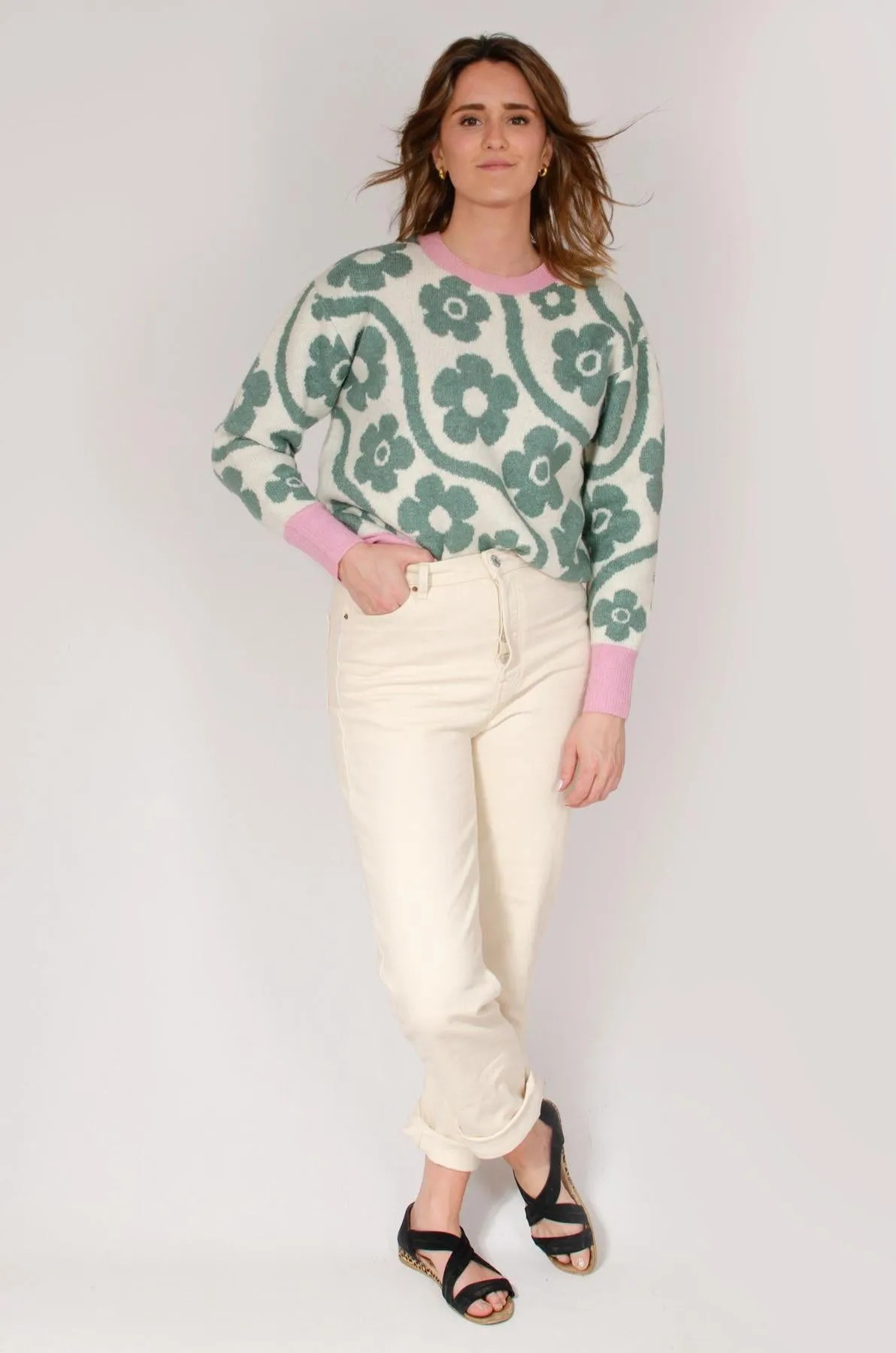 Bold Flower Knit Jumper