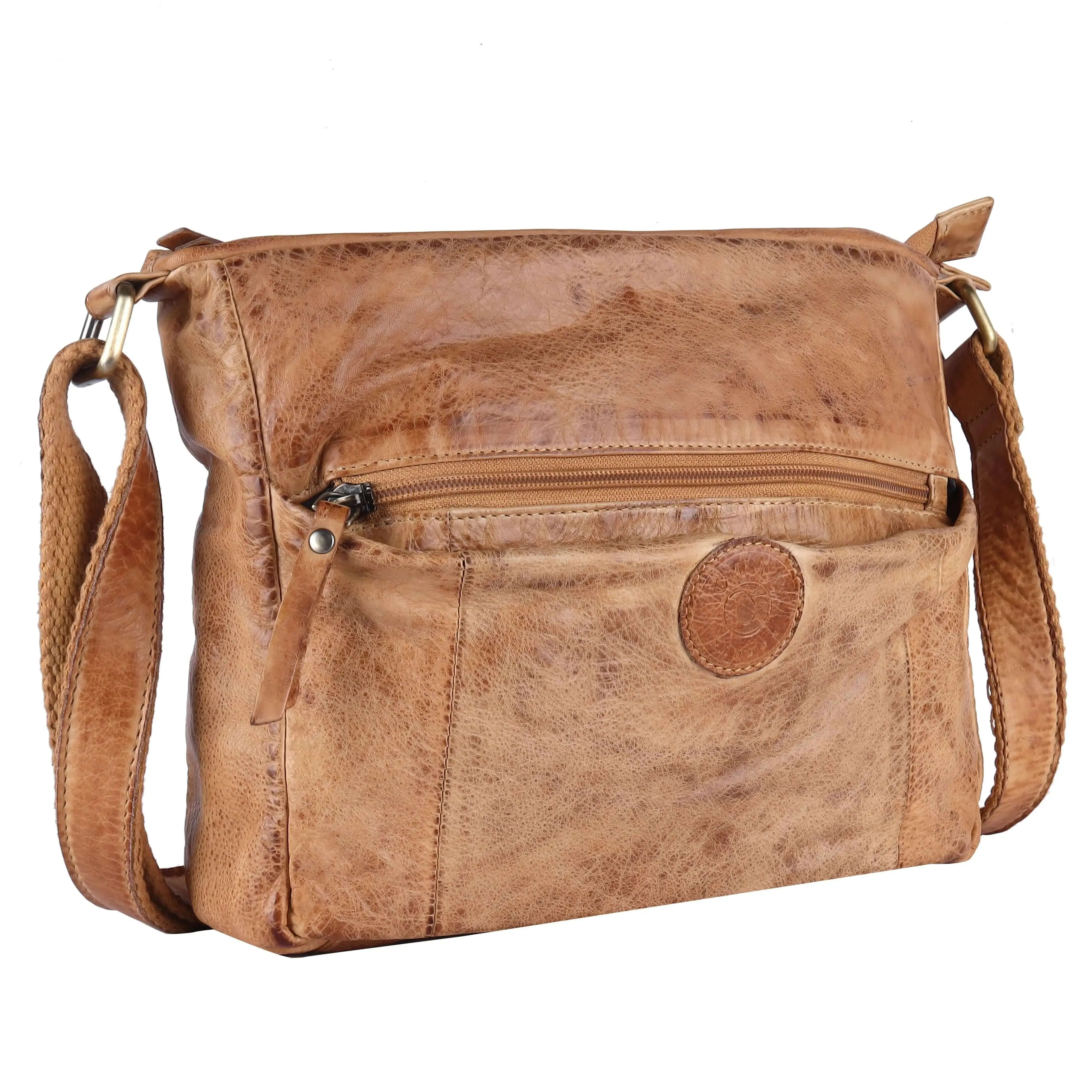 Brown Leather Messenger Bag: 23 x 30 x 5 cm Dimensions