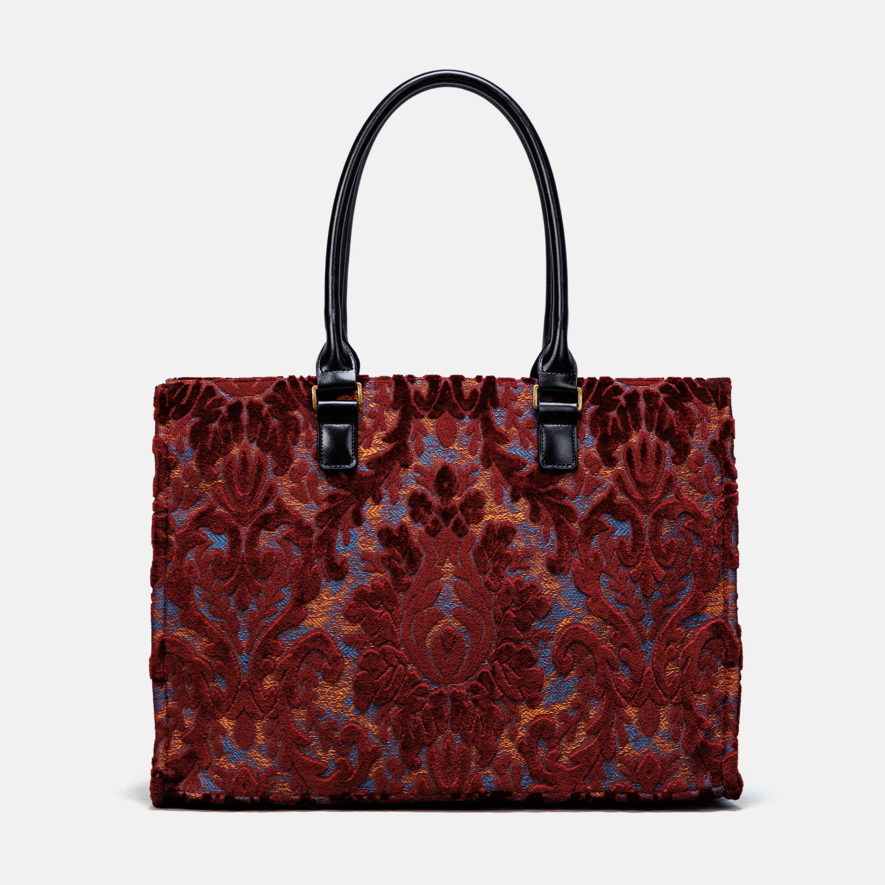 Burnout Velvet Wine Laptop Work Tote