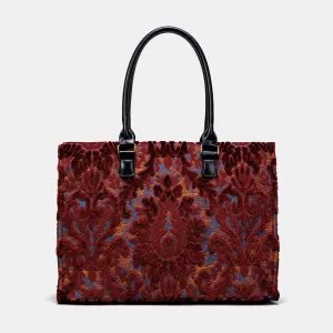 Burnout Velvet Wine Laptop Work Tote