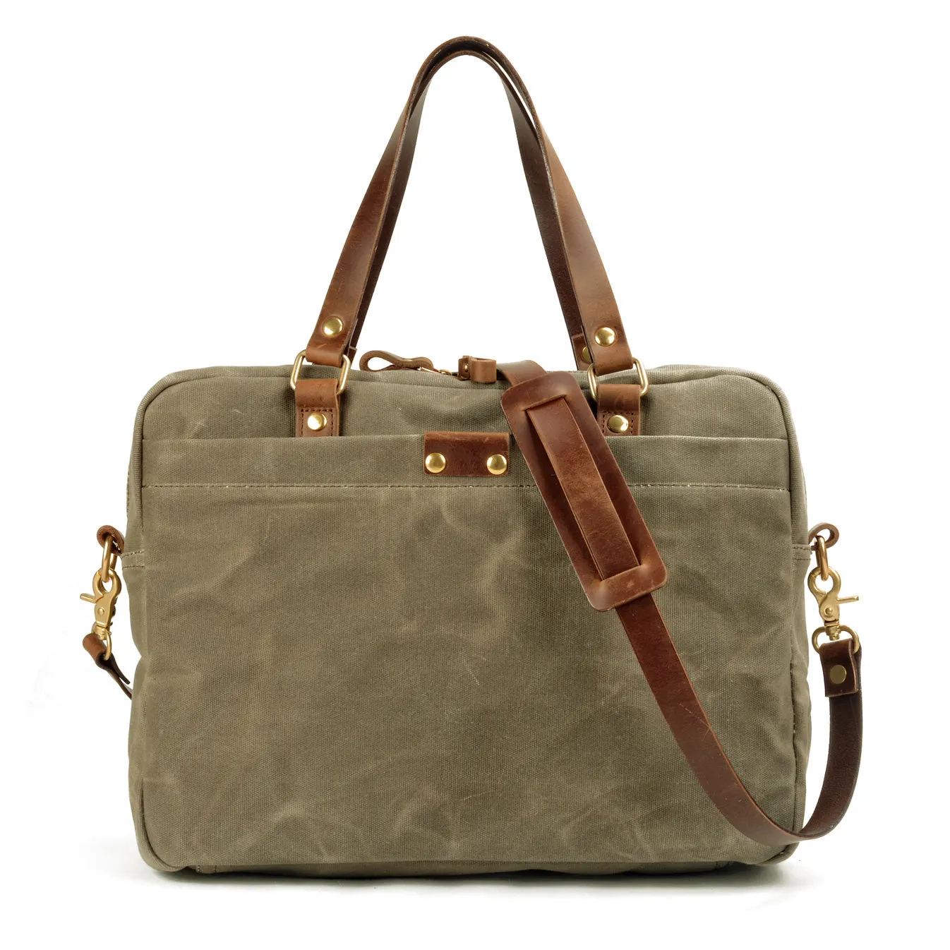 Canvas Briefcase Laptop Bag,Satchels Waxed Canvas For Men-i7bags