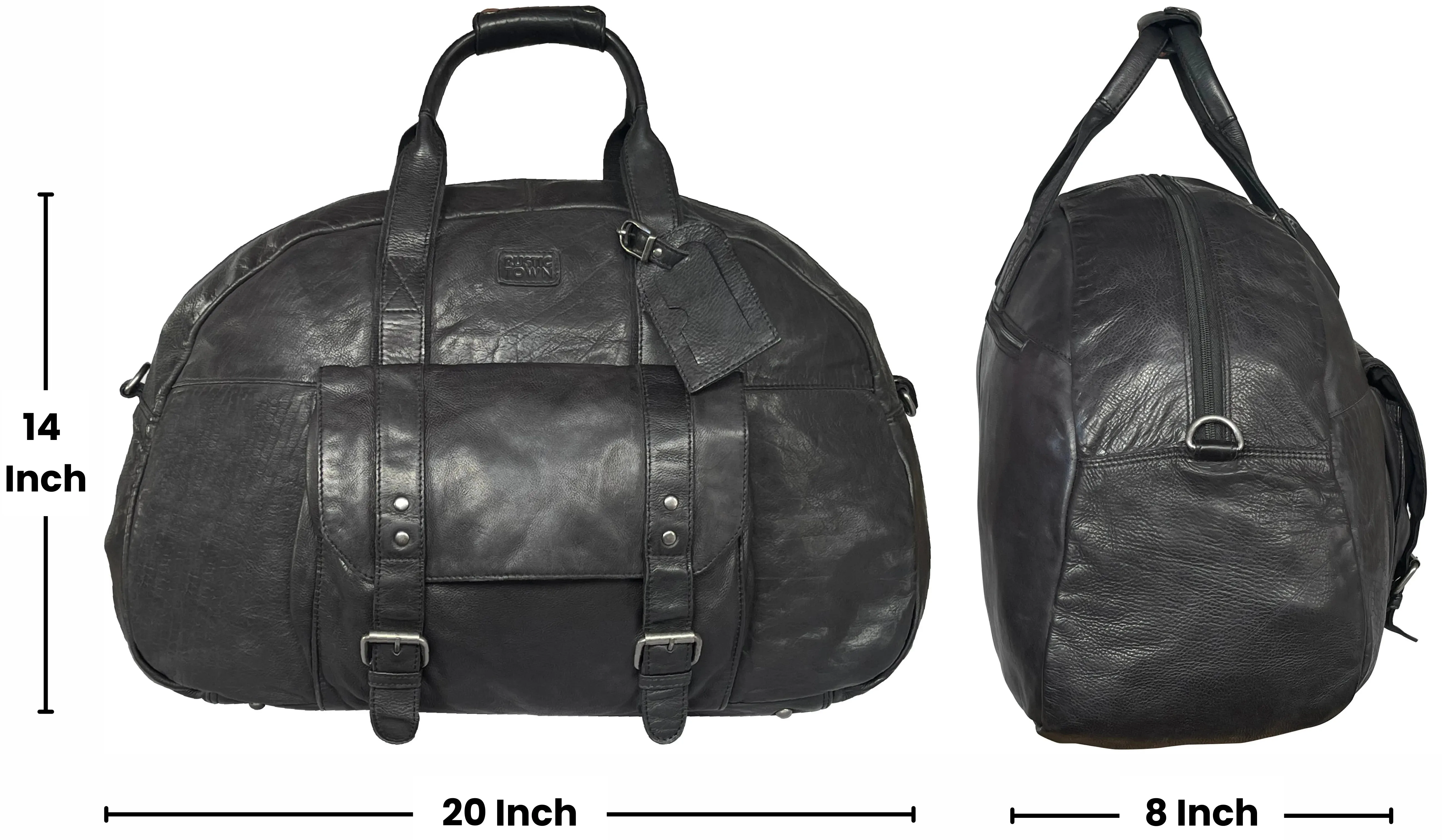 Casanova Leather Duffel Bag (Black)