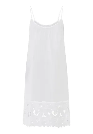 Clara Embroidered Cotton Chemise | White 74908-101