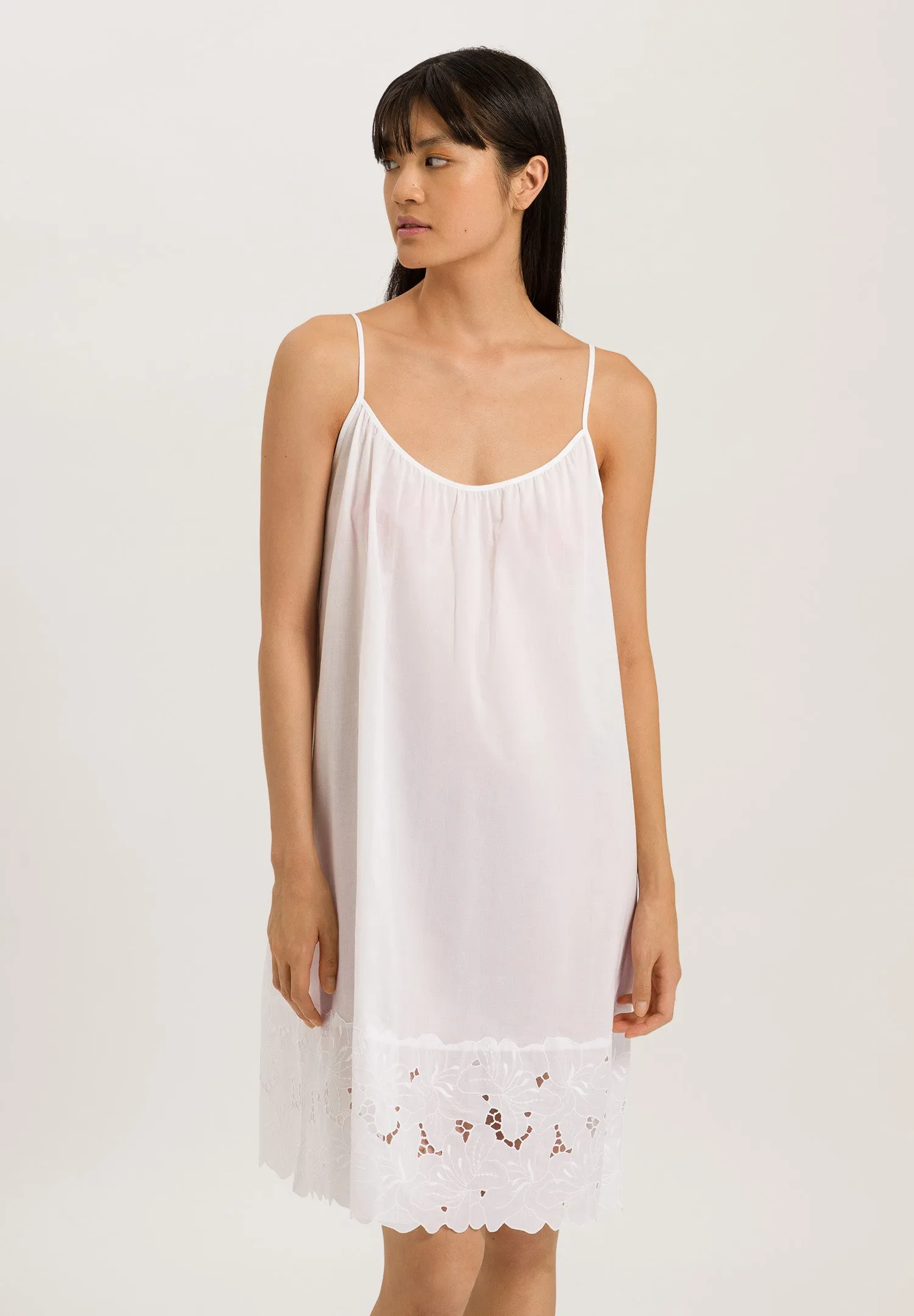 Clara Embroidered Cotton Chemise | White 74908-101