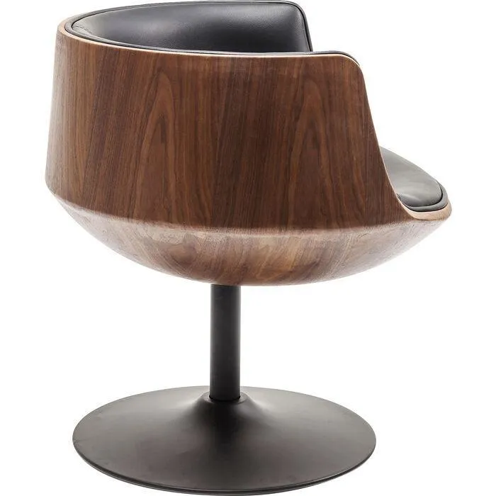 Club Walnut Swivel Armchair