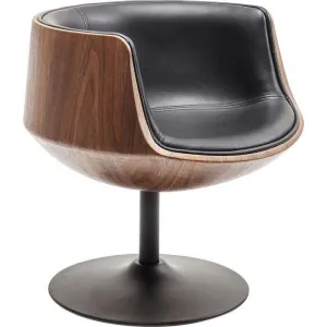 Club Walnut Swivel Armchair