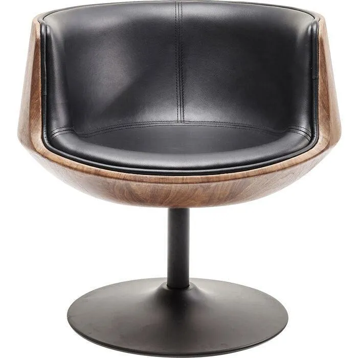 Club Walnut Swivel Armchair