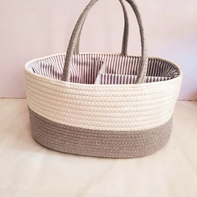 Cotton Rope Diaper Storage Caddy