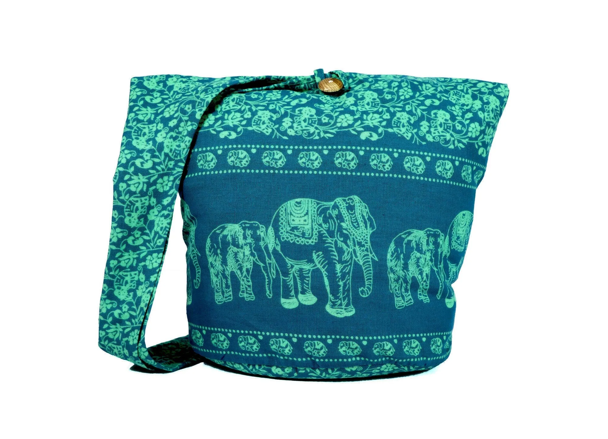 Crossbody bag Hippie Hobo Elephants Sling Cotton Boho Shoulder Messenger Bag Tote Purse