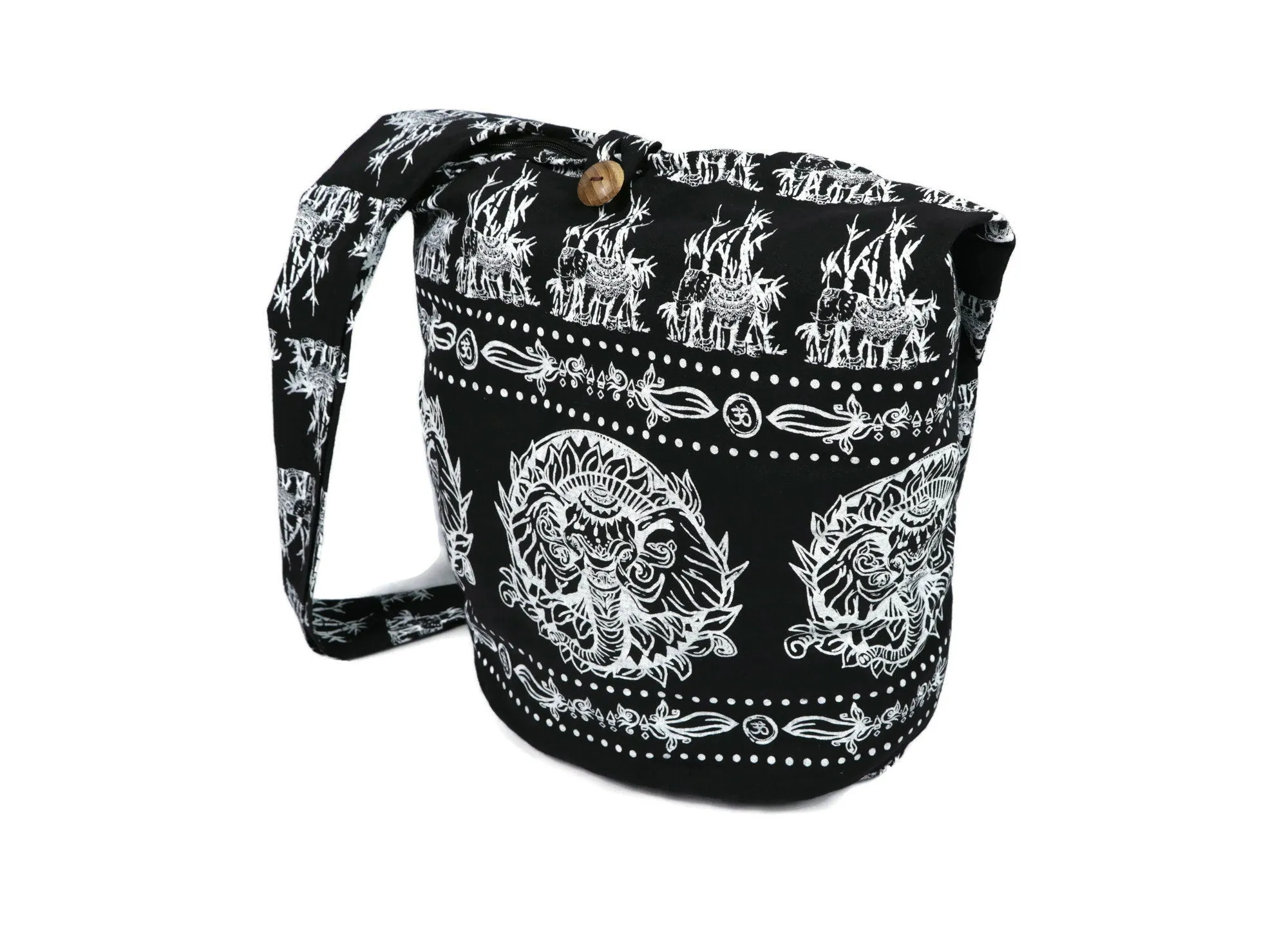 Crossbody bag Hobo Tote Sling Cotton Hippie Boho Shoulder Messenger Bag Unique Tapestry Ganesh Print