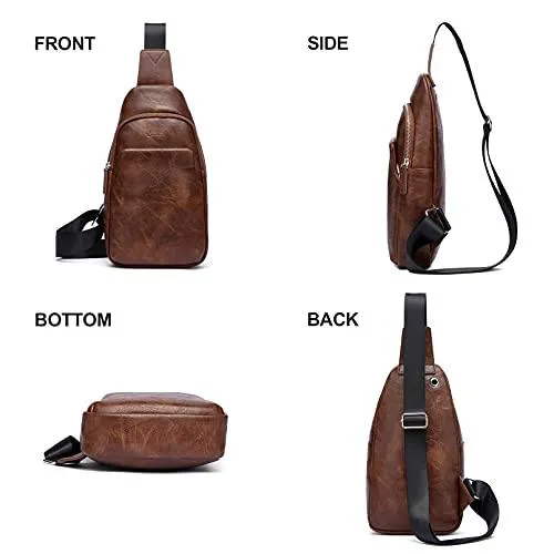 CTLPro™ Men's Crossbody Sling Chest Bag - Faux Leather, Mini Shoulder Bag