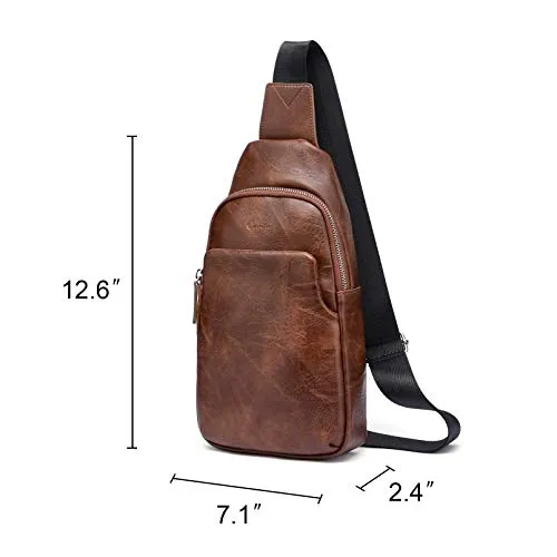 CTLPro™ Men's Crossbody Sling Chest Bag - Faux Leather, Mini Shoulder Bag