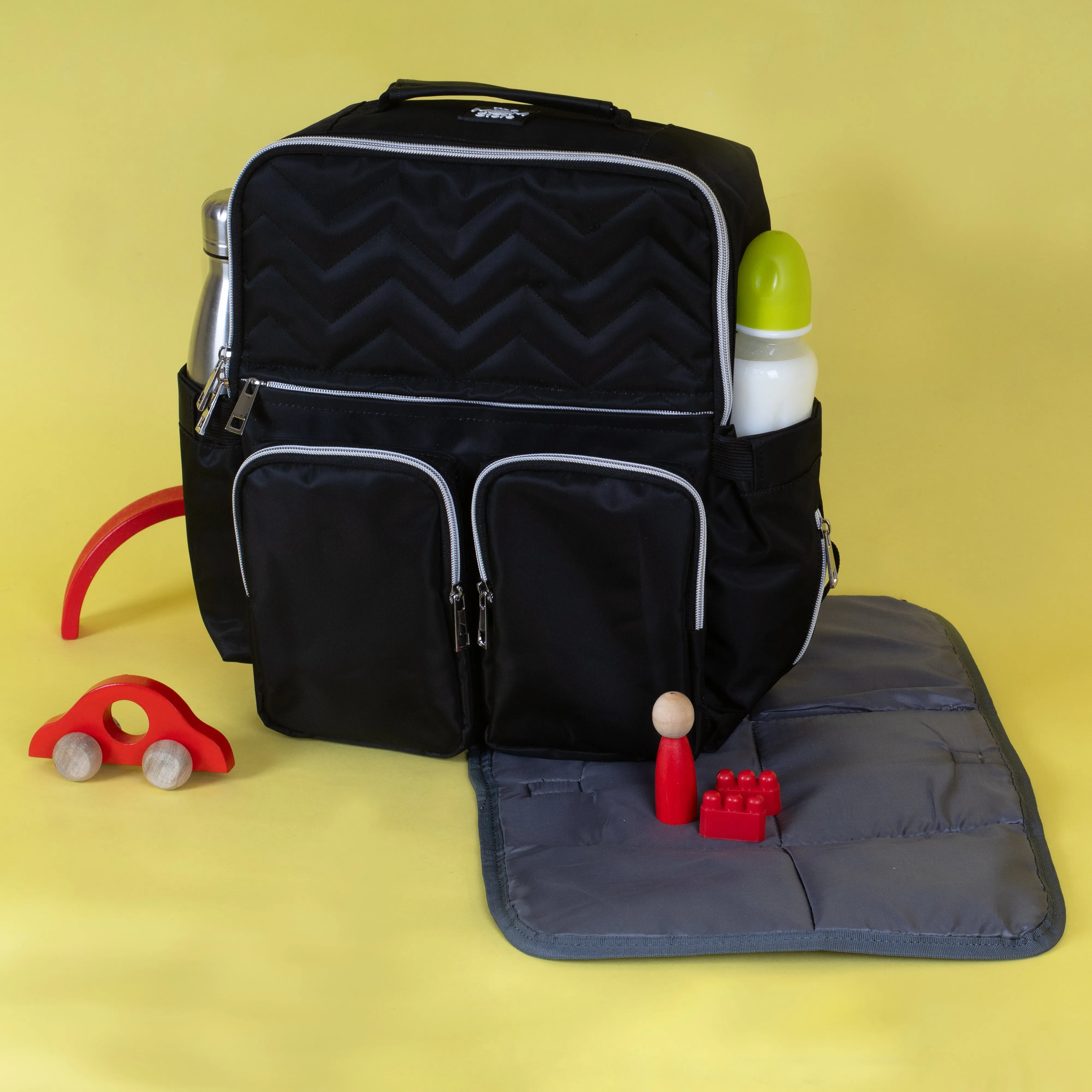 Ebony Black Diaper Bag