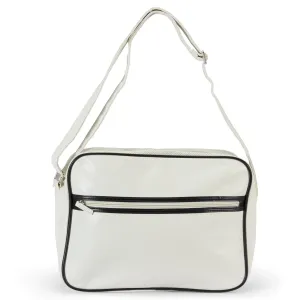 Eco-Leather Retro Cream & Black Shoulder Messenger Satchel Bag