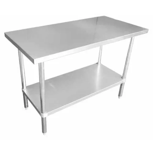 EFI T3096 Heavy Duty 30"x96" Stainless Steel Work Table with Galvanized Undershelf and Adjustable Feet | Denson CFE