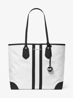 Eva Large Logo Stripe Tote Bag