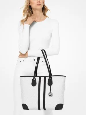 Eva Large Logo Stripe Tote Bag