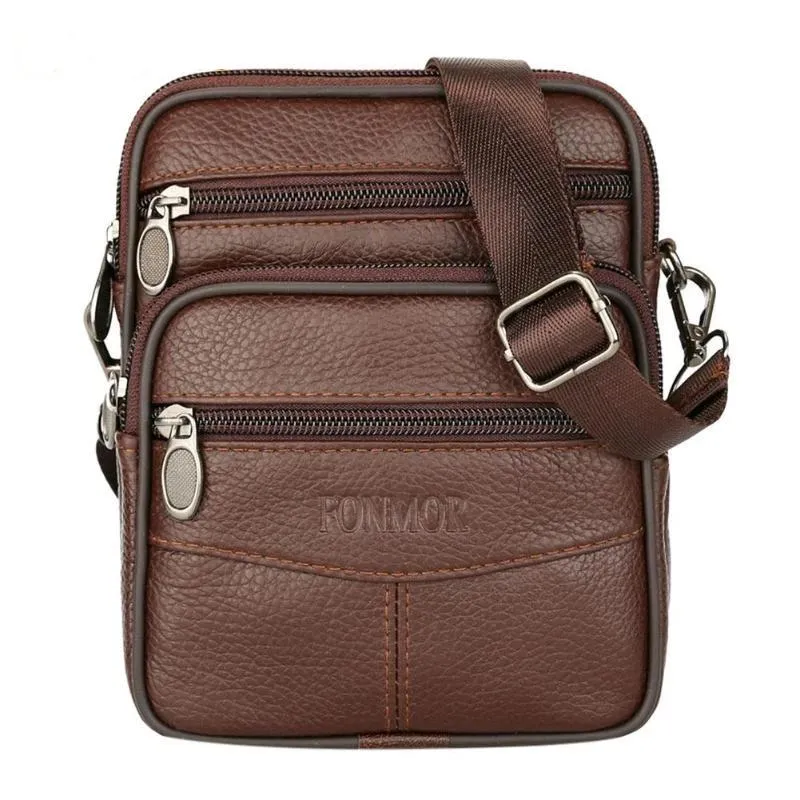 F&M™ Men's Leather Crossbody Messenger Satchel Small Shoulder Bag