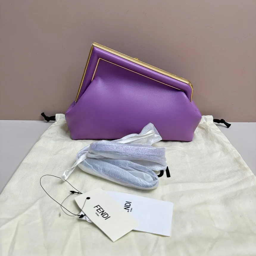 Fendi First Purple Leather Crossbody Bag Medium