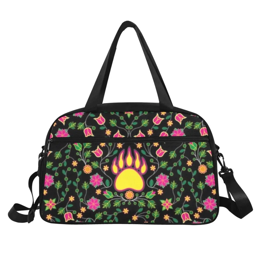 Floral Bearpaw Pink and Yellow Fitness Handbag