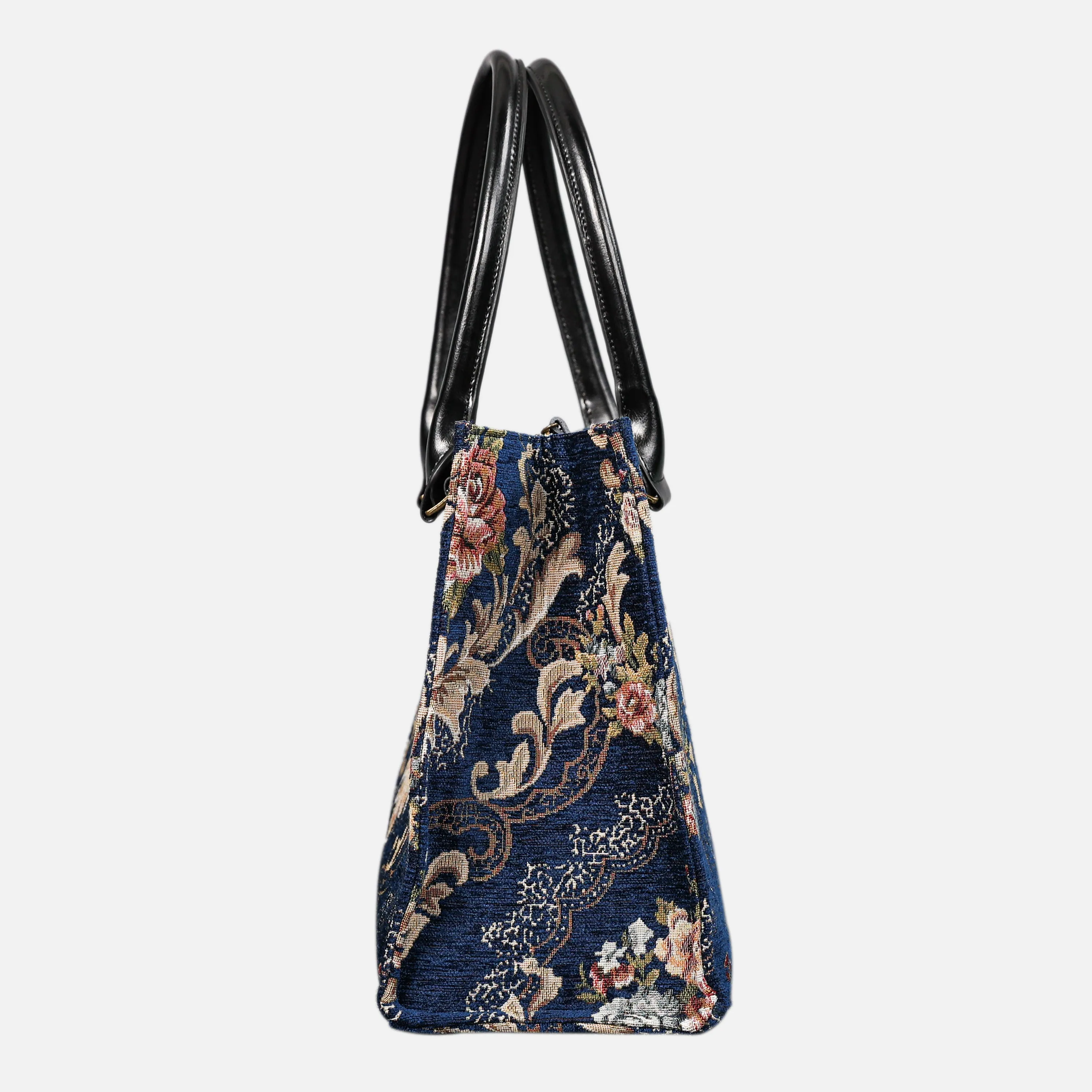 Floral Blue Laptop Work Tote