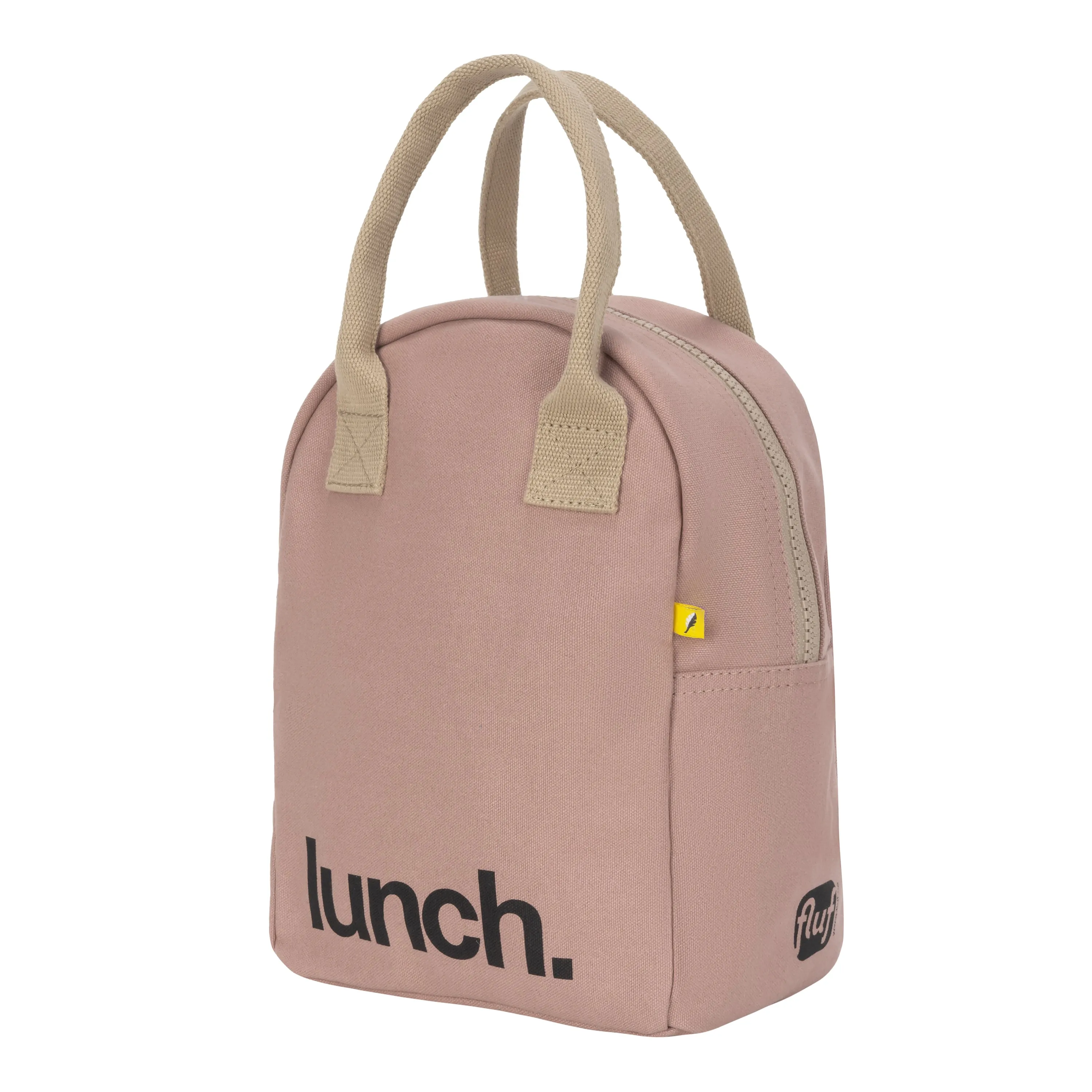 Fluf Zipper Lunch Bag - Mauve/Pink