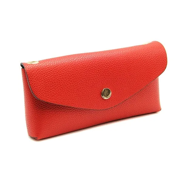 Fold Over Crossbody Convertible Clutch -  Red