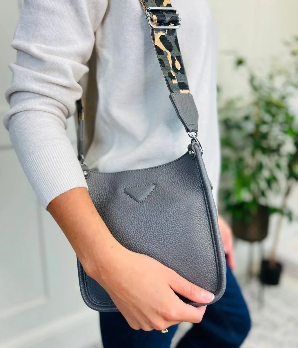 Grey Camo Strap Messenger Bag