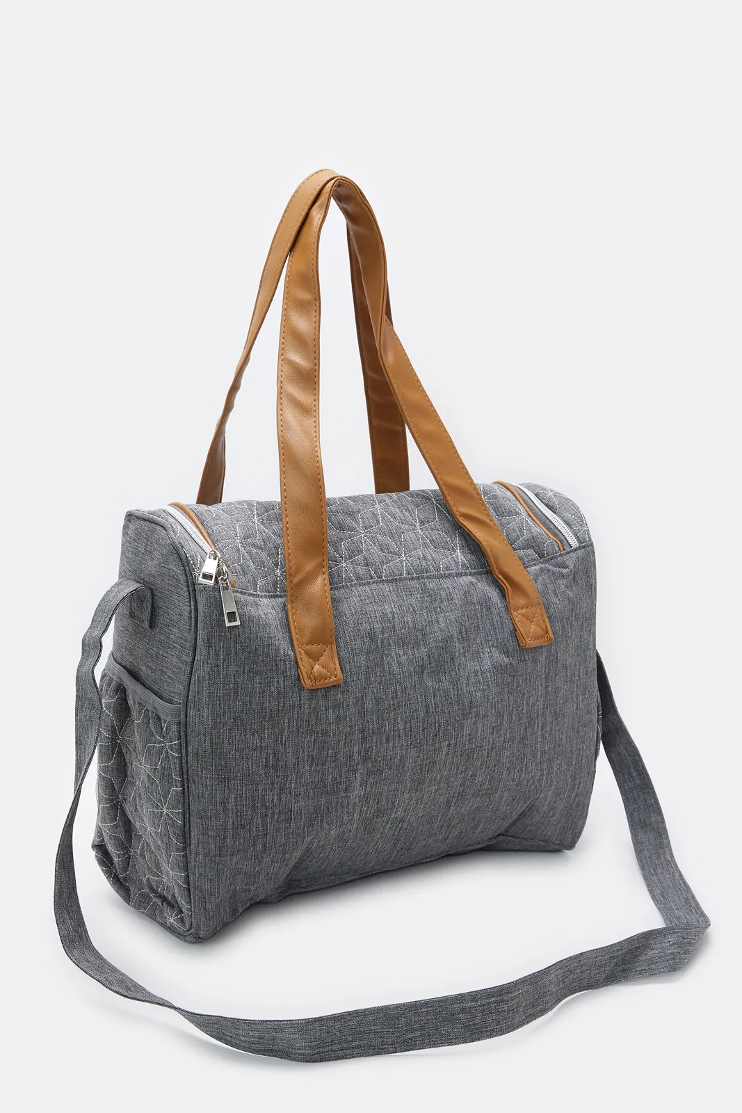 Grey Embellished Diaper Bag