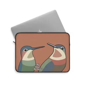 Hummingbirds on Terra Cotta, Laptop Carrying Case, Top Loading Sleeve for School or Work