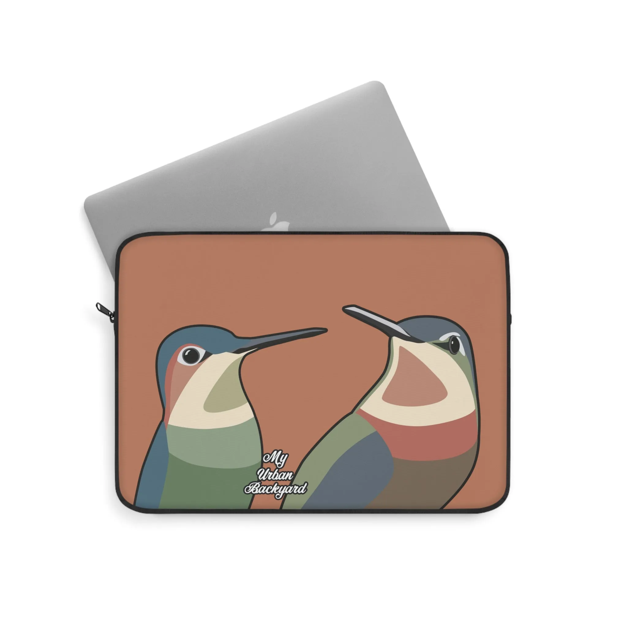 Hummingbirds on Terra Cotta, Laptop Carrying Case, Top Loading Sleeve for School or Work