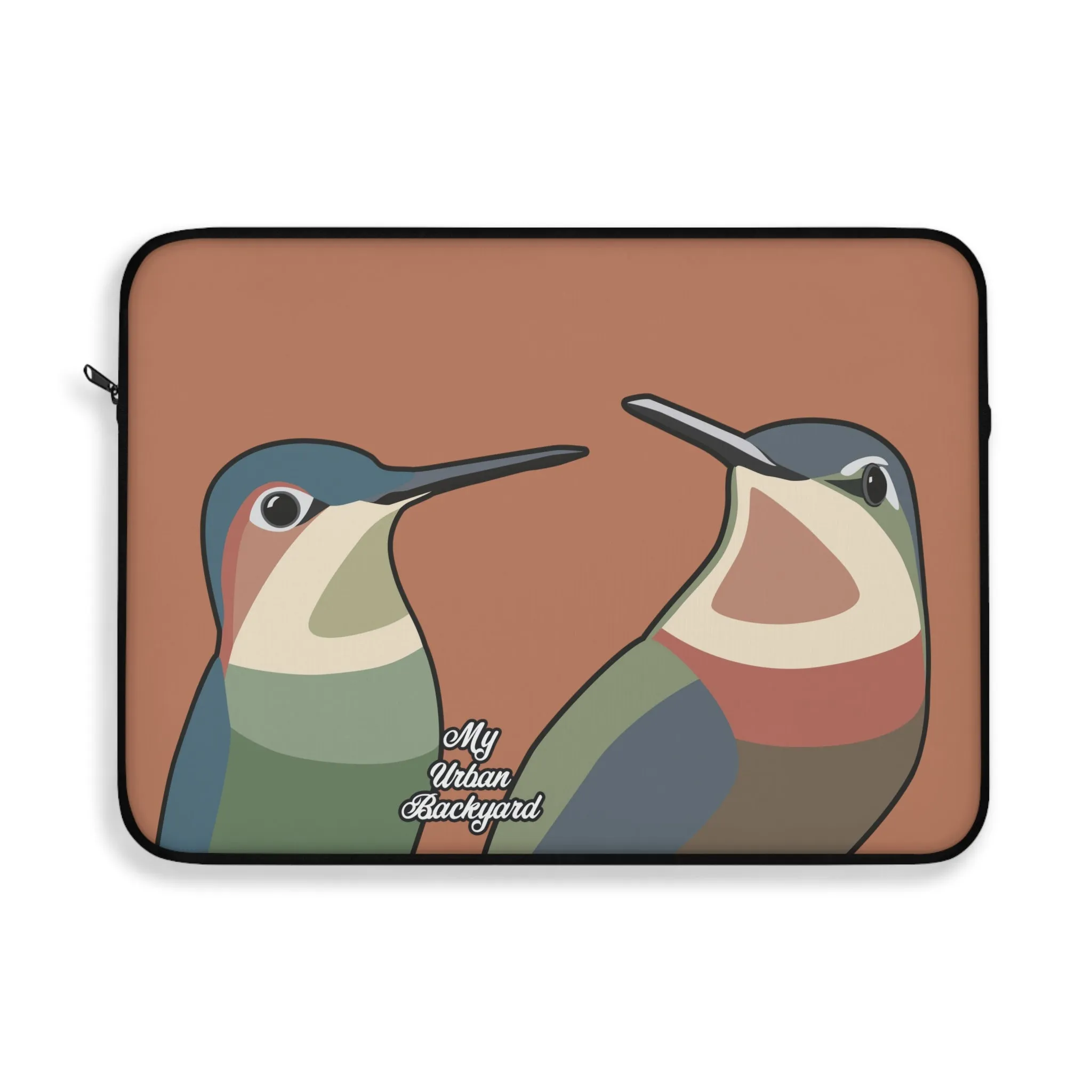 Hummingbirds on Terra Cotta, Laptop Carrying Case, Top Loading Sleeve for School or Work