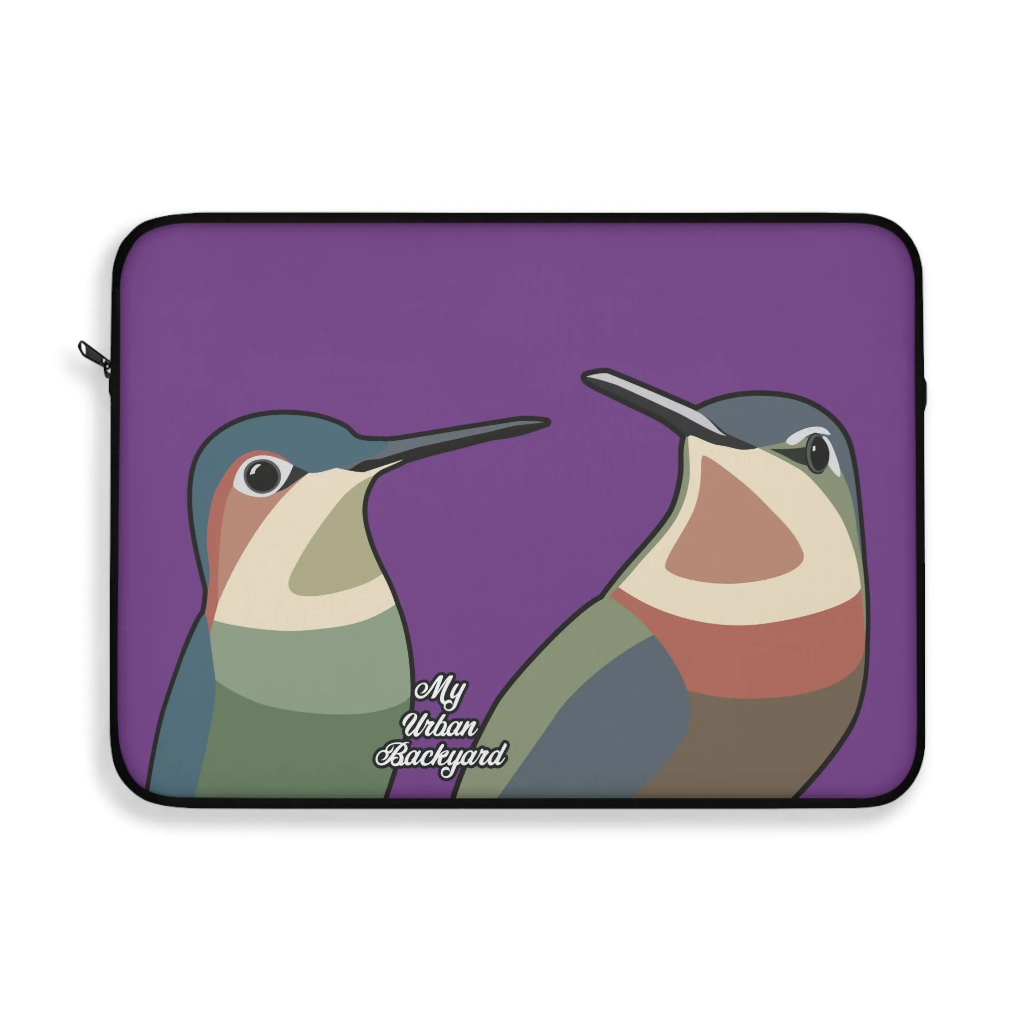 Hummingbirds on Wildflower Purple, Laptop Carrying Case, Top Loading Sleeve for School or Work