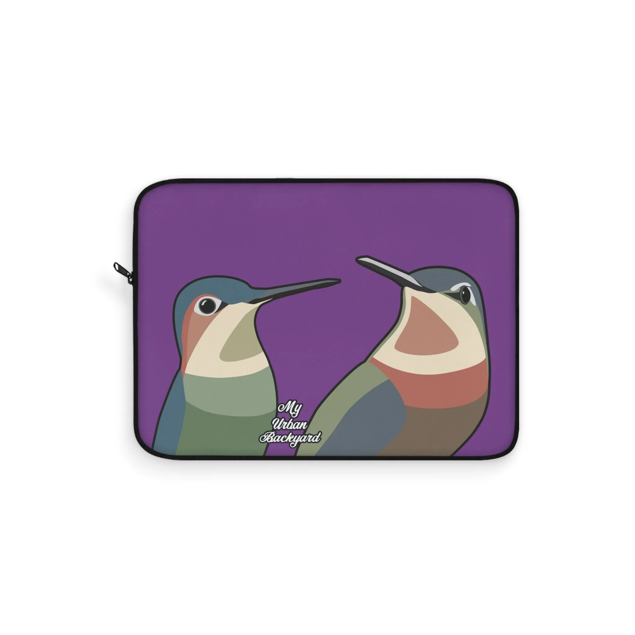 Hummingbirds on Wildflower Purple, Laptop Carrying Case, Top Loading Sleeve for School or Work