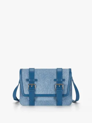 Jane Messenger Bag- Denim Leather