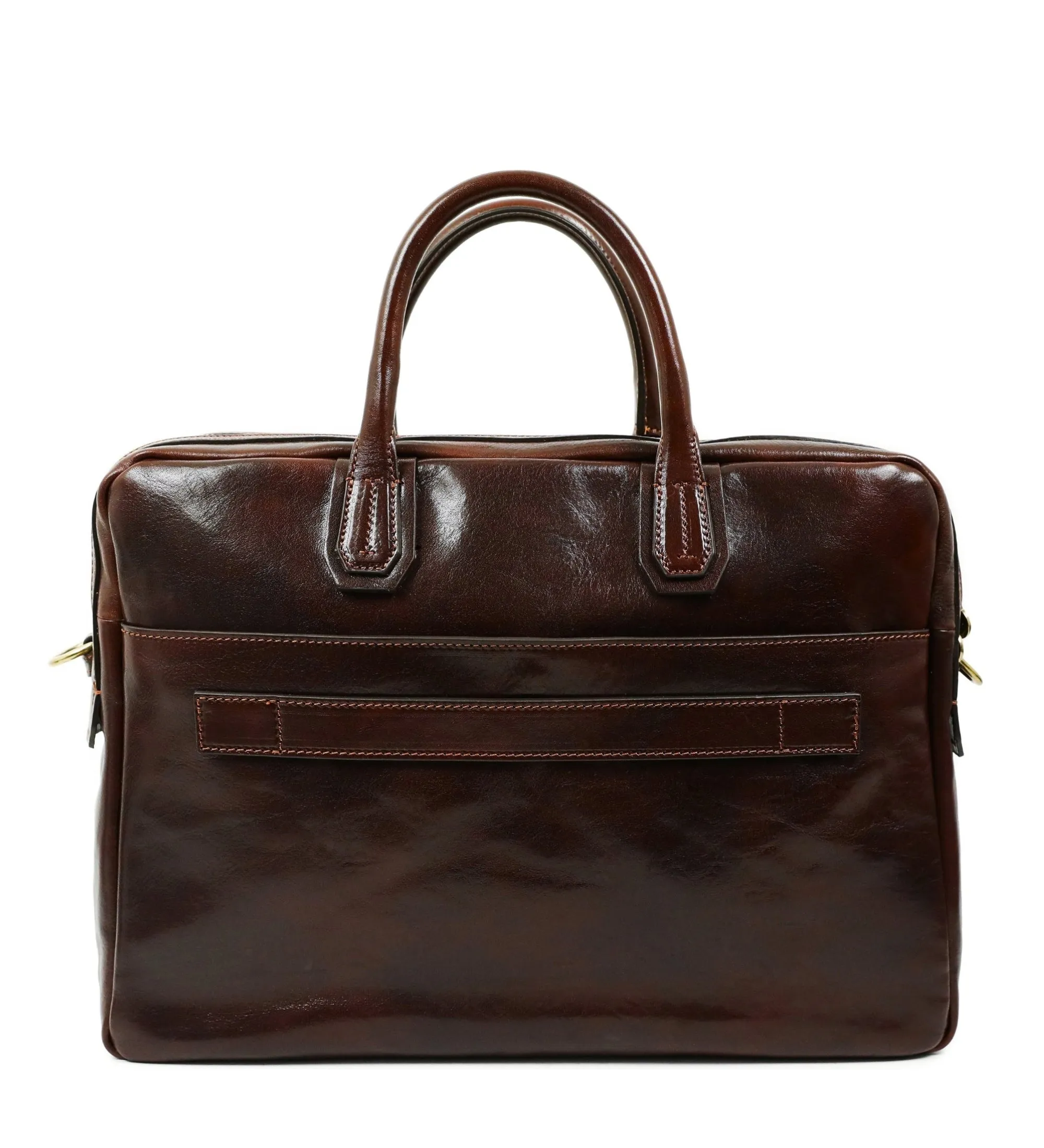 Large Leather Briefcase Laptop Bag - Nostromo