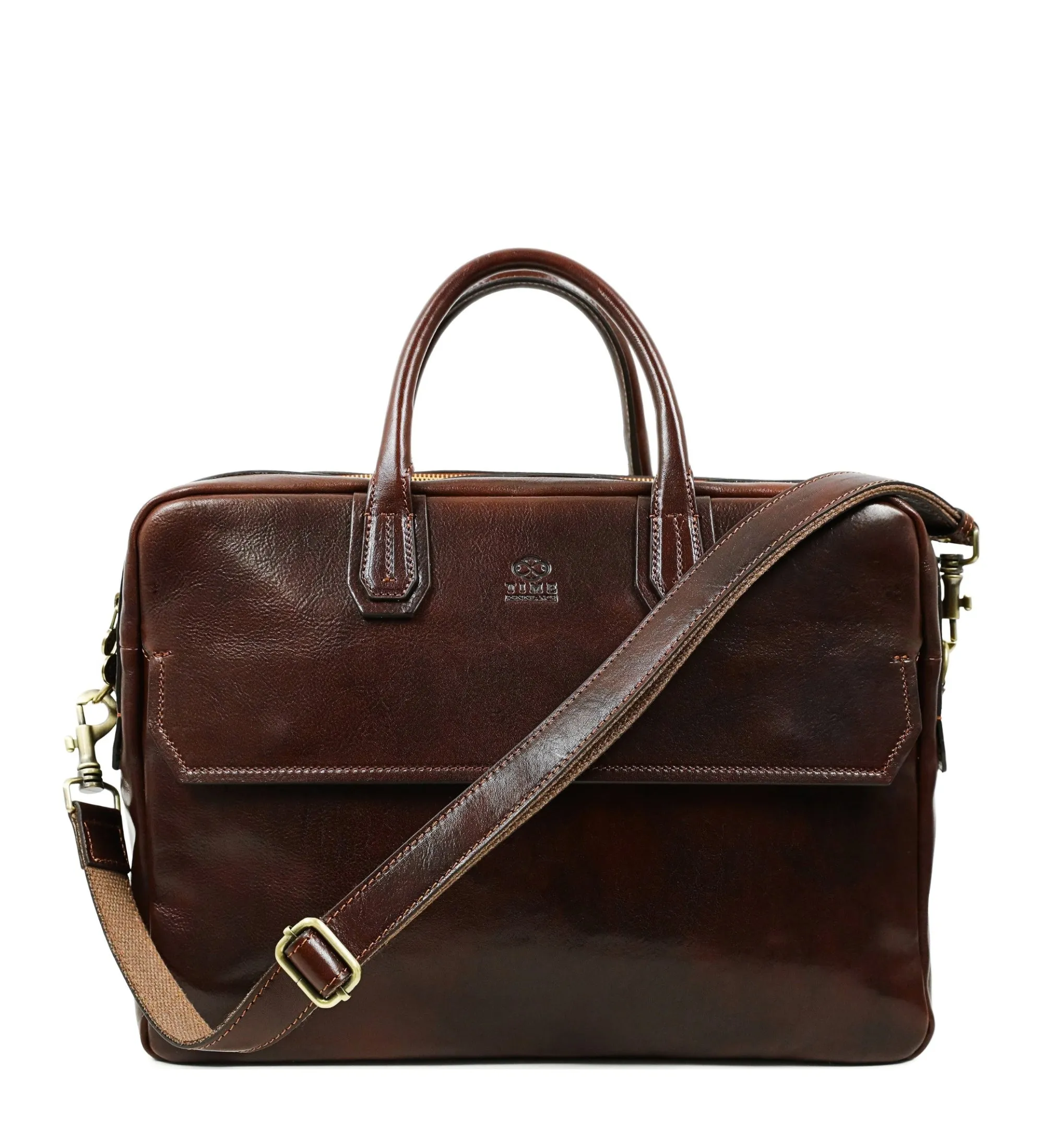 Large Leather Briefcase Laptop Bag - Nostromo