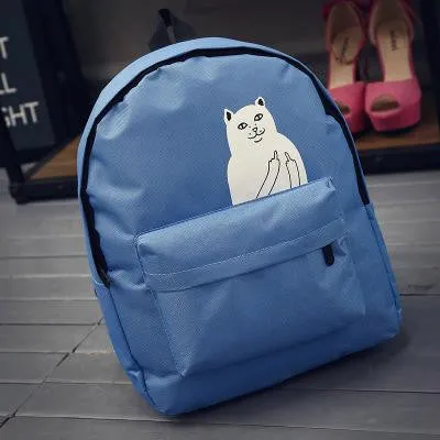 Lemon Kitten Japanese Cat Backpack For Women School Bag Canvas Teenage Girl Cartoon Backpack Mochila Escolar Women Backpack