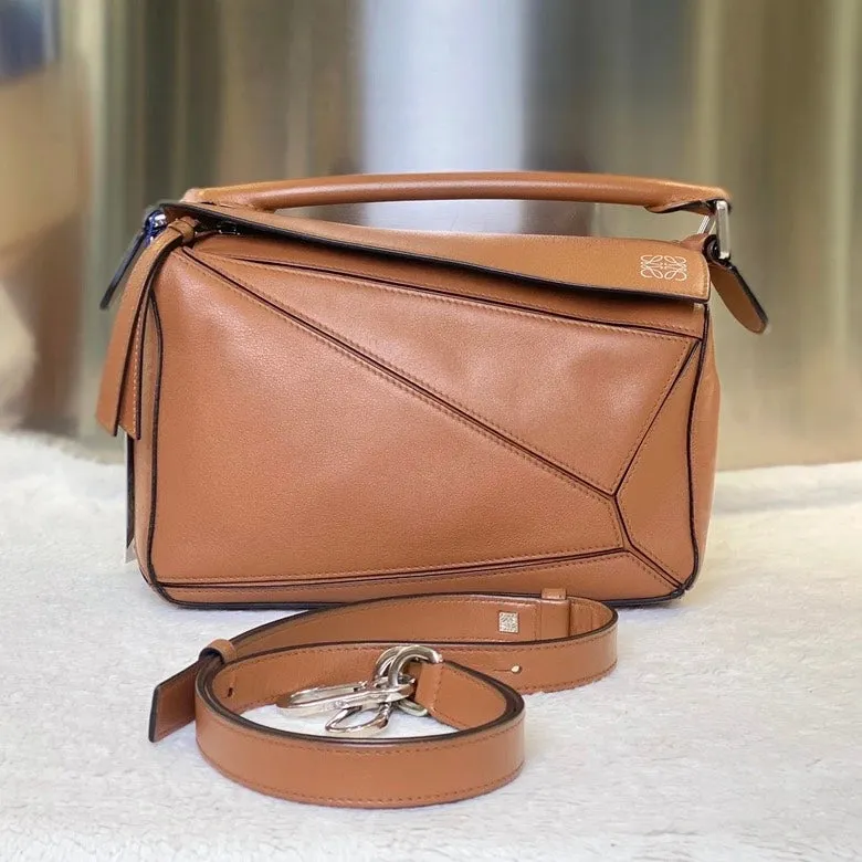 Loewe Puzzle Tan Leather Shoulder Bag Medium