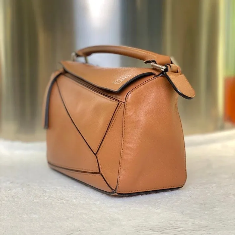 Loewe Puzzle Tan Leather Shoulder Bag Medium