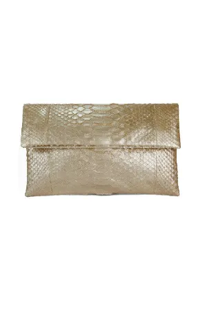 Mandalay Light Gold Foldover Clutch